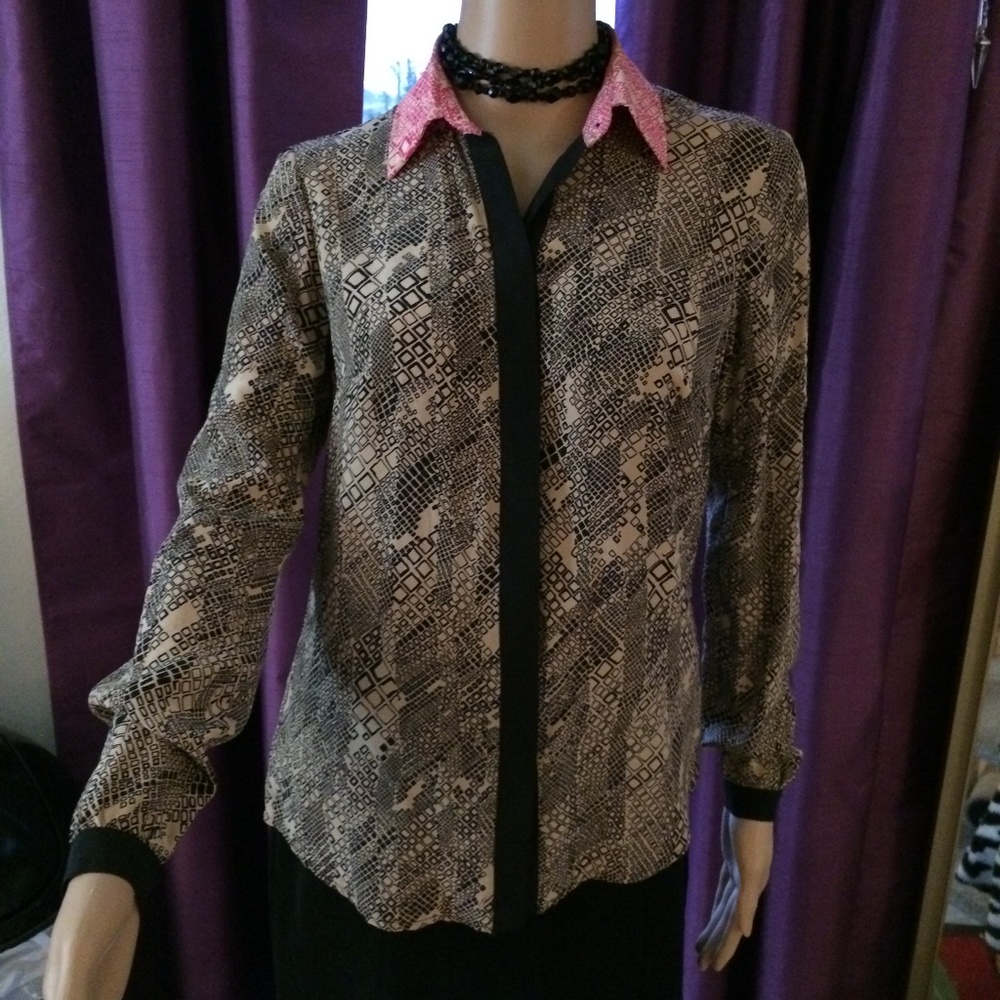 Trina Turk 100% Silk Top, Size Petite/Small